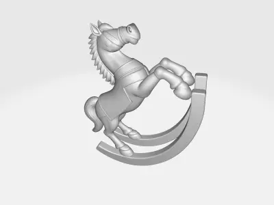 Christmas Rocking Horse Figurine Vintage Holiday Decor 3D print model