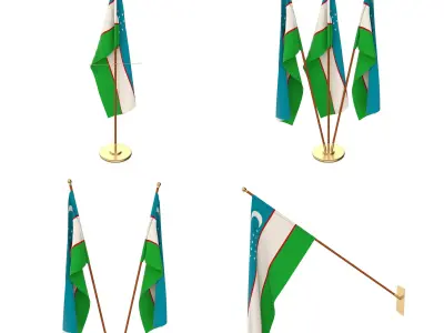 Uzbekistan Flag Pack 3D model