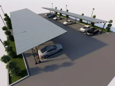 Roof Parking-Parking Lot 3D model buy