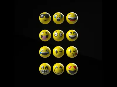 Smiley Balls Packs Low-poly 3D model
