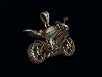 Motorcycle sport pendant basrelief 3D print model