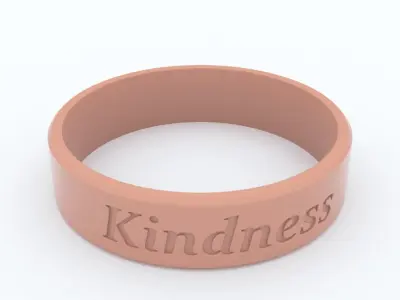 Kindness Ring Gold 3D print model