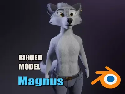 Magnus Anthro Wolf 3D model
