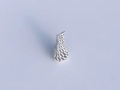 Vase twisted top bent hexagon 2 with bubble grid lattice 3D print model