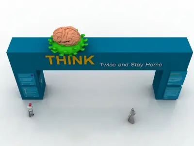 Huge ads Gate for Coronavirus-Tunal  Low-poly 3D model