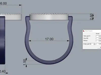 Messika Ring Gold 3D print model