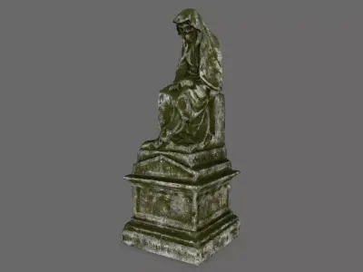 statue 1 gravestone Low-poly 3D model