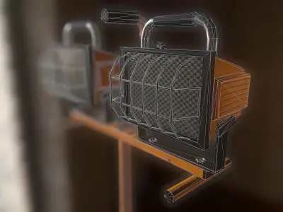 Work Light Tripod Low poly  Low-poly 3D model