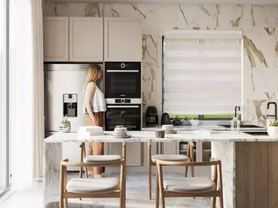 Modern luxury minimalist kitchen  3D model