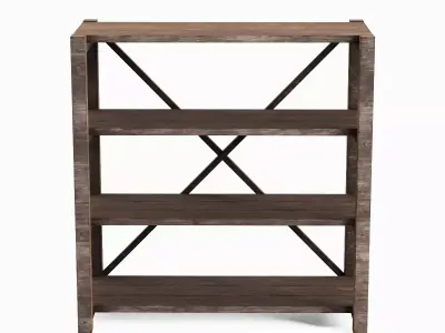 Wide Pottery Shelf A 03 Low-poly 3D model