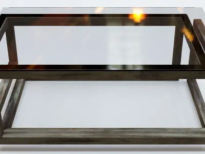 Geometric Metal Coffee Table Low-poly 3D model