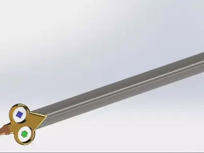 Fantasy Gemblade Sword - 3D Printable Model - STL OBJ GLB BLEND Free 3D model