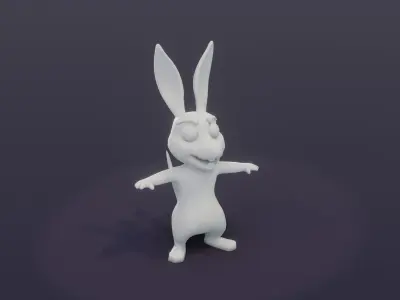 Cartoon Kangaroo Rigged Base Mesh 3D Model Low-poly 3D model