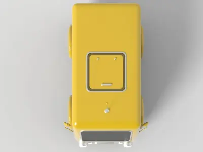 Yellow Cartoon Van 3D model
