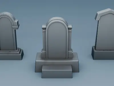 Stylized Tombstones Free 3D model