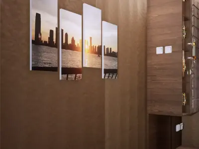 Floating Showcase Wardrobe Small Free 3D model