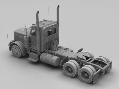 Truck 379 with interior  3D model