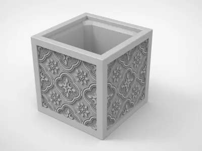 taiwan trandition tiles pattern vase 3D print model