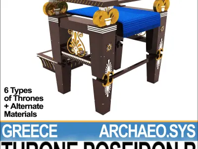 Ancient Greek Throne Poseidon B 3D model