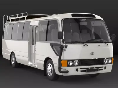 TOYOTA COASTER  Low-poly 3D model