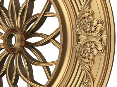 Ceiling Rosette 02 Low-poly 3D model