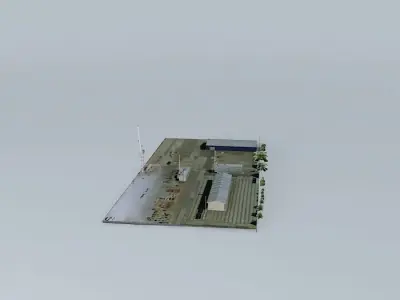 Warehouses industrial building Free 3D model