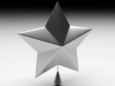 Christmas Tree Silver Star Tree Topper 3D model
