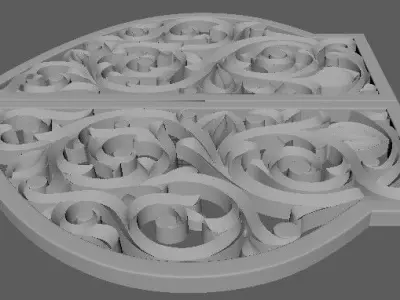 Central decor ornament for furniture 3D model 590