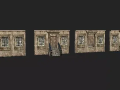 GroundFloor BrownStone Entrance Low-poly 3D model