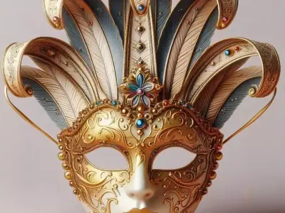 3096  Venetian Carnival Mask  Color 3D Model  magic 3D print model