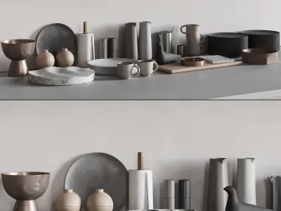 068 Kitchen decor set ACCESSORIES 03 3D model