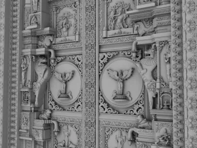 decorative traditional 3d door 2 3D model