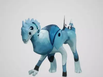 Alien Creature Character Rigged Low-poly 3D model