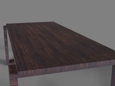 Wenge Hardwood Table Free low-poly 3D model