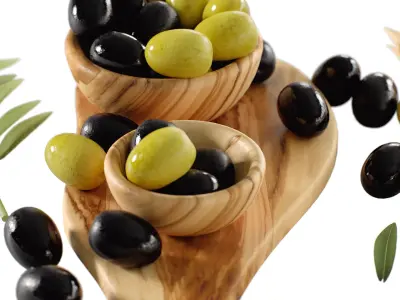 Decor Olives Olives cutting board branch Set 90 3D model