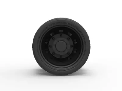 Low profile double wheel 3D print model