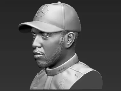 Lewis Hamilton bust 3D printing ready stl obj formats 3D print model