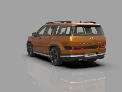 Hyundai Santa Fe 2024 HQ interior  3D model
