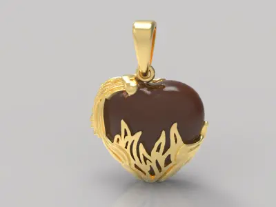 Eagle Heart Pendant 53520 3D print model