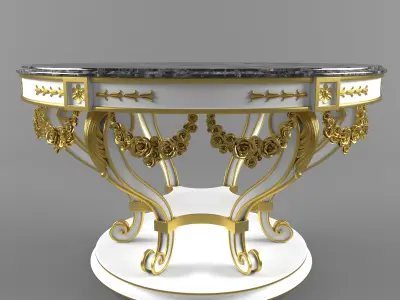 Classic round table 3D model