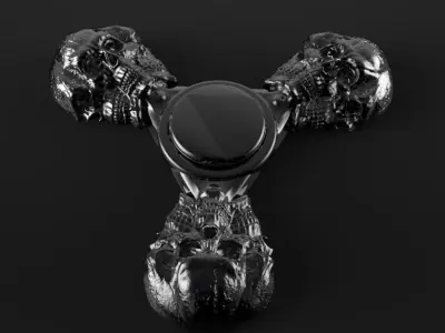 Premium spinner Merged skull 3-arm 3D print model