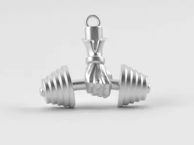 Hand Weight Lifting Barbell Dumbbell Pendant 3D print model
