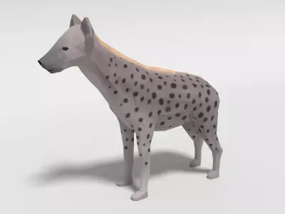 Low Poly Cartoon Hyena Low-poly 3D model