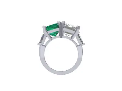 2-Stone-Ring 3D print model