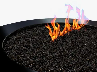 black round fire pit 3D model