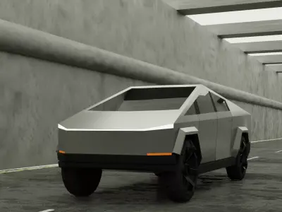 SCI-FI ELON MUSK TESLA CYBER TRUCK 3D MODEL Low-poly 3D model