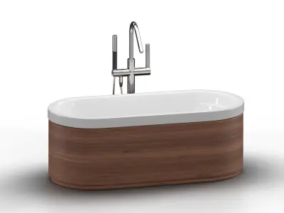 Kohler Lovee Freestanding Bathtub With Mixer 3D model