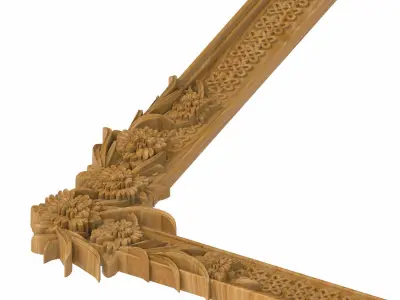Carved picture frame STL 3D model 90