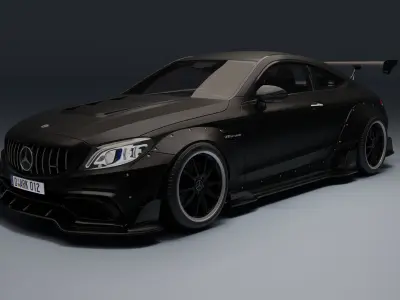 Mercedes-Benz C63 AMG Black Series Low-poly 3D model