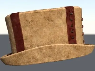 Steampunk Hat old Low-poly 3D model